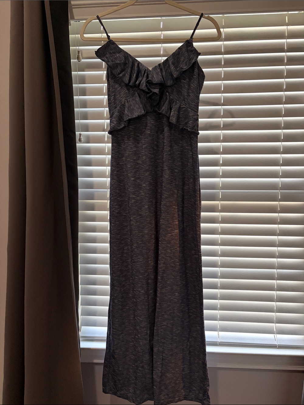 Max Studio Dark Heather Charcoal V-Neck Dress